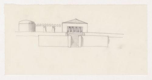 Sketch elevation for Casa dello studente, Trieste, Italy