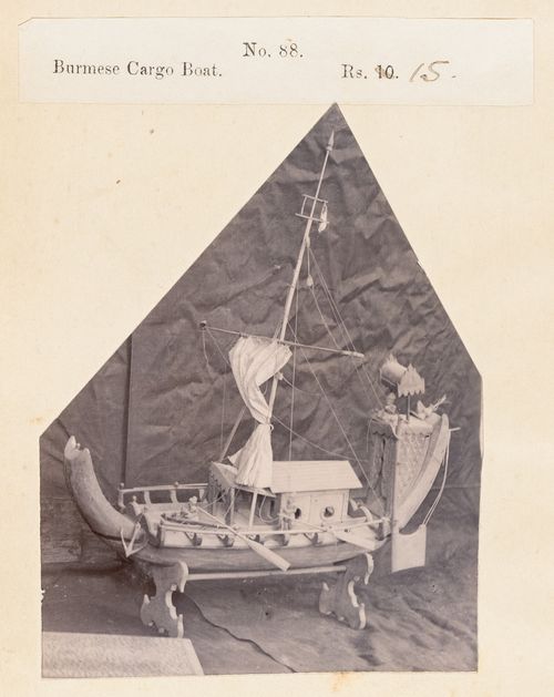 View of a boat, F. Beato Limited, C Road, Mandalay, Burma (now Myanmar)