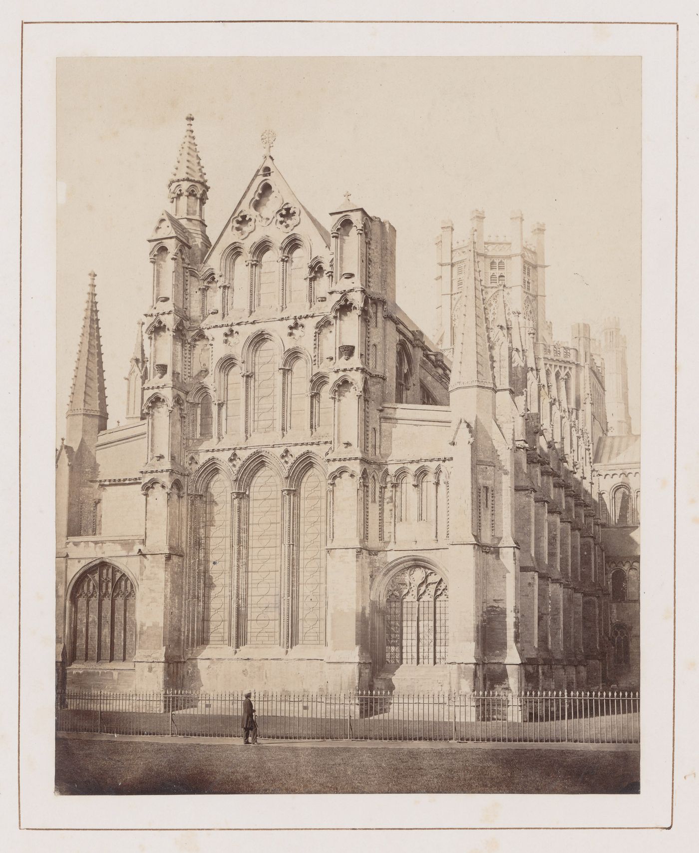 Exterior view of east end, lantern visible behind, Ely, England