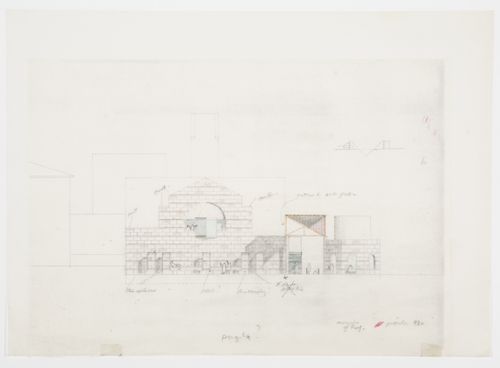 Center for Theatre Arts, Cornell University, Ithaca, New York: sectional elevation