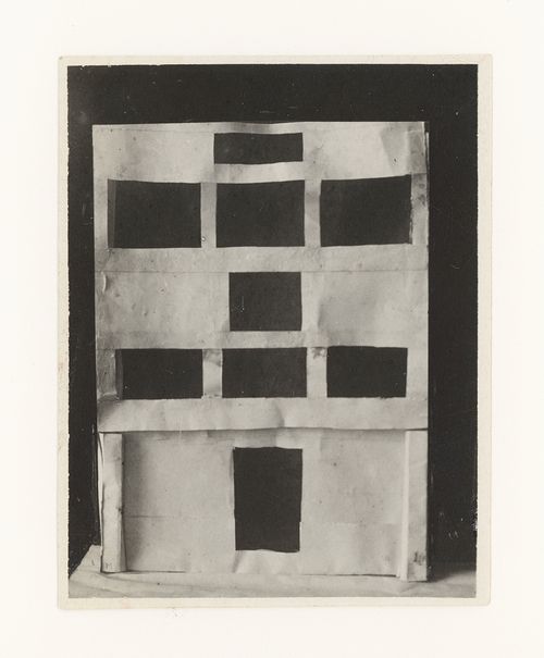 Photograph of a student model on the topic "Frontal Surface with Finding and Correlation of Mass and Space" for the "Space" course at the Vkhutemas (Higher State Artistic Technical Studios), Moscow