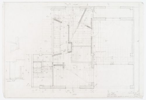 Floor plan, first floor, entrance and studio for Casa Righi, Milan, Italy