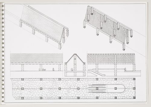 Paternoster Square, London, England: axonometrics, sections and plan for the loggia, from the architect's report