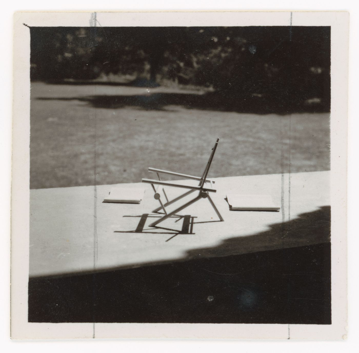 View of a wood structure for a chair possibly designed by Pierre Jeanneret, Chandigarh, India