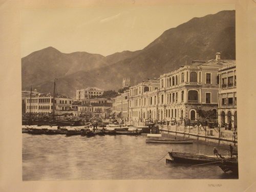 View of the Praya and harbour, Hong Kong (now Hong Kong, China)