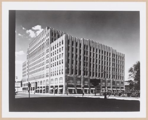 View of the principal and lateral façades of the New Center Building (now the Albert Kahn Building), Detroit, Michigan