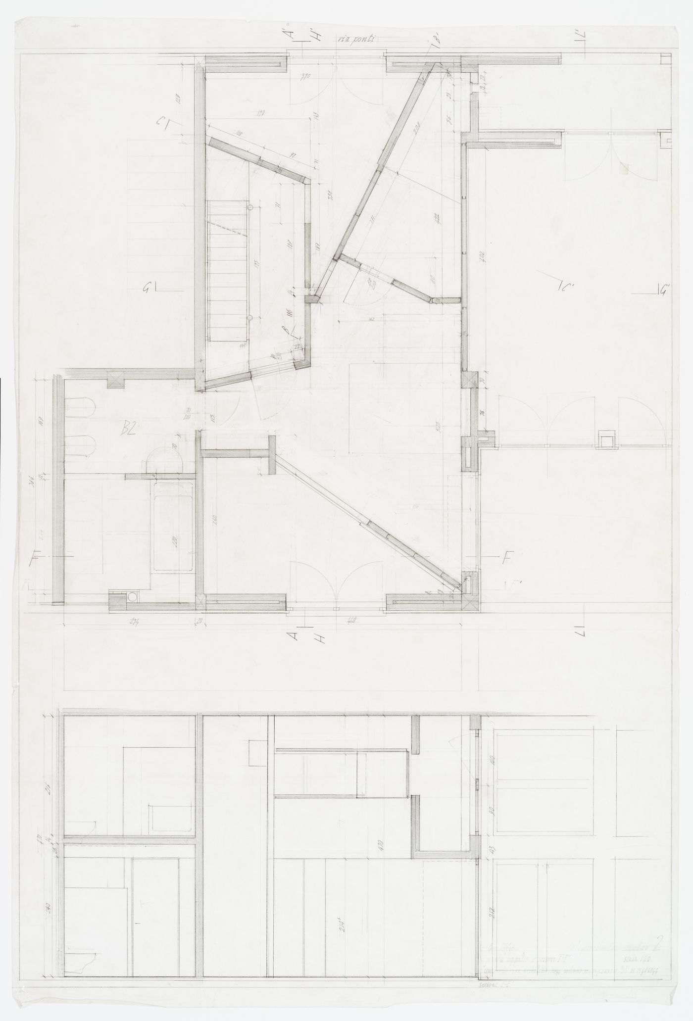 Floor plan and second floor for Casa Righi, Milan, Italy