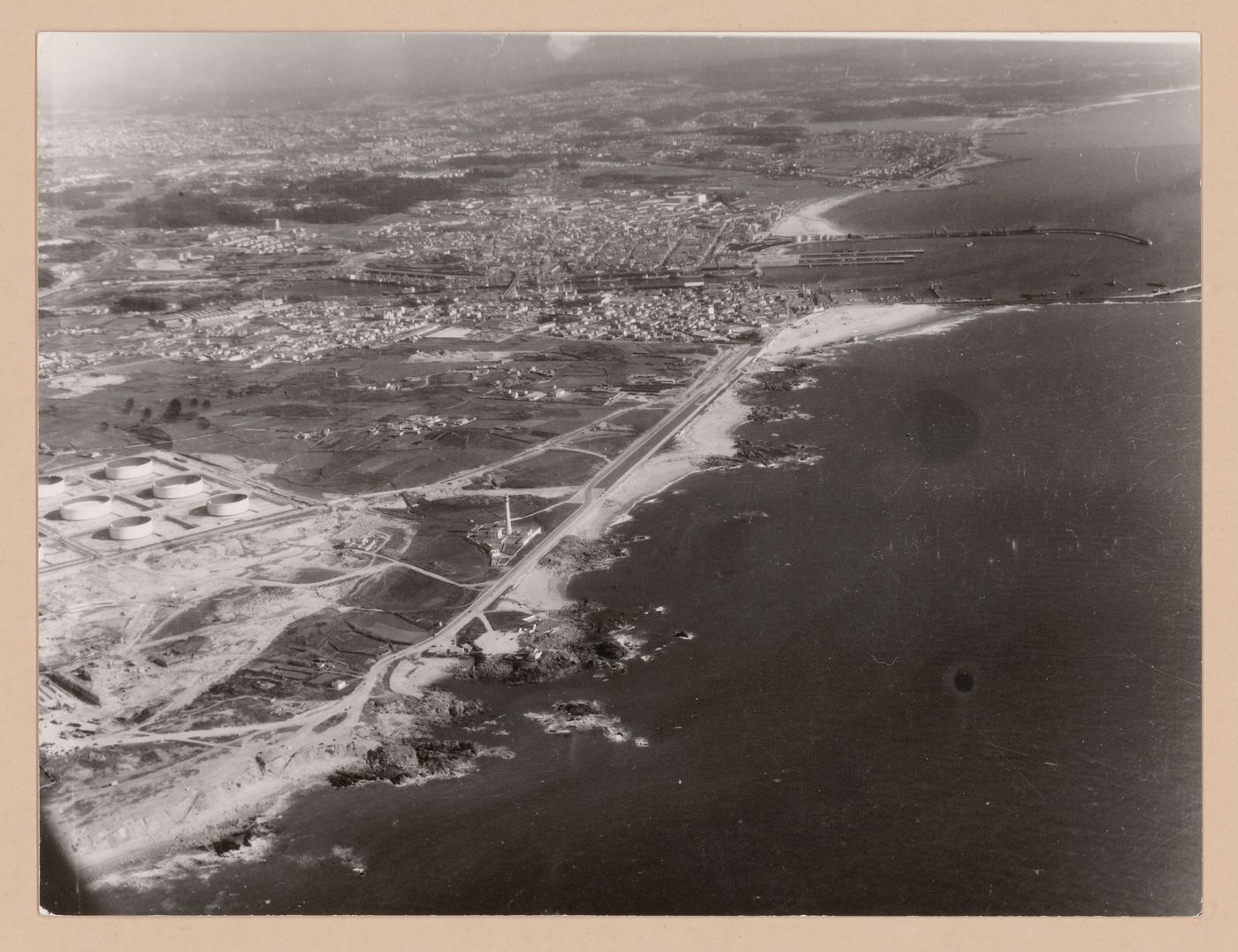 Aerial view of project site for Plano Urbanístico para a Marginal de Leça e Zona da Boa Nova, Leça da Palmeira, Matosinhos, Portugal