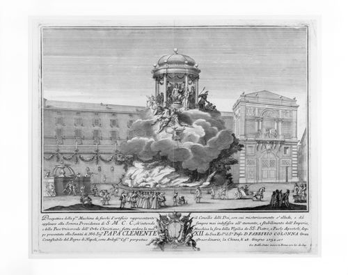 Etching of Michetti's design for the "prima macchina" of 1732