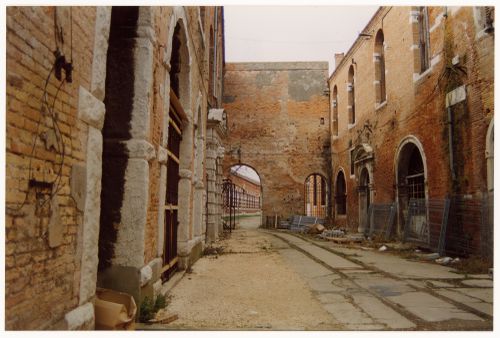Photograph of a site for the exhibition on James Wines at the Venice Biennale