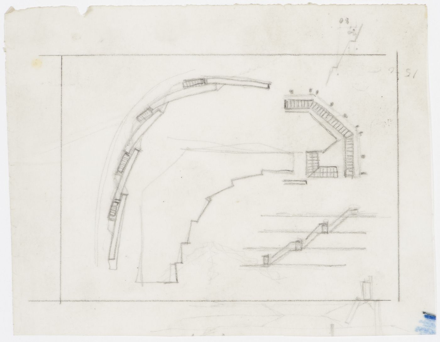 Florey Building, Queen's College, University of Oxford, Oxford, England: sketches