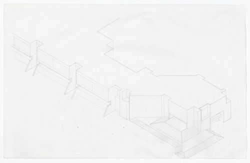 Axonometric drawing for Henry Moore Sculpture Centre, Art Gallery of Ontario, Stage I Expansion, Toronto