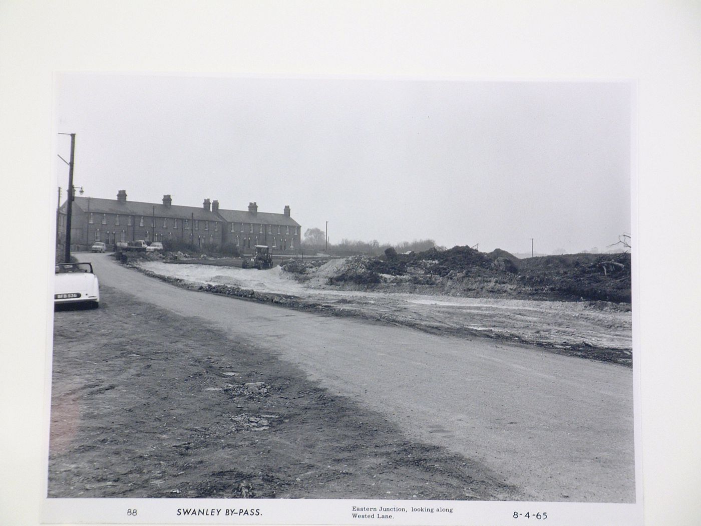 View of eastern junction, looking east from end of Wested Lane, during construction of the Swanley Bypass, England