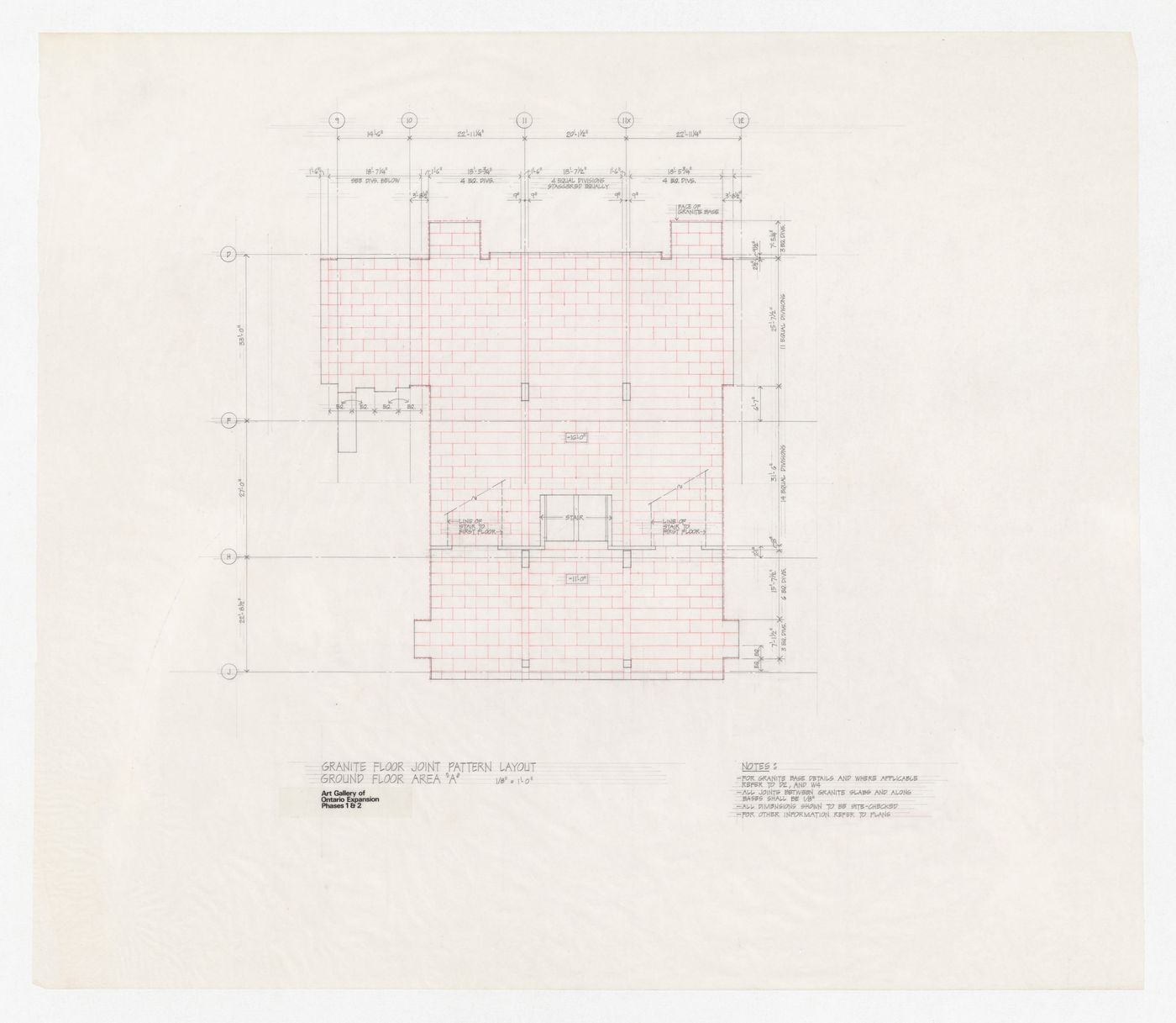 Granite floor joint pattern layout for Henry Moore Sculpture Centre, Art Gallery of Ontario, Stage I Expansion, Toronto