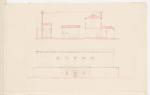 Prison, Chalon-sur-Saône, France: Section and elevation of the principal façade