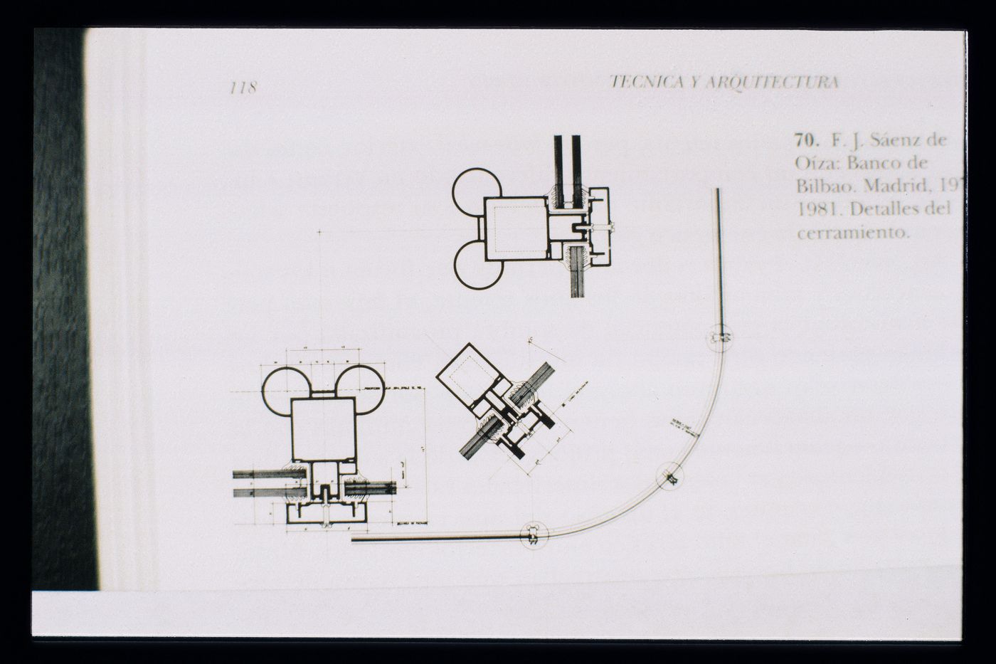 Slide of a drawing for Bank of Bilbao Tower, Madrid, by Francisco Javier Sáenz De Oíza