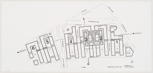 Vauxhall Cross Architectural Design Competition entry: plan for shops and office buildings
