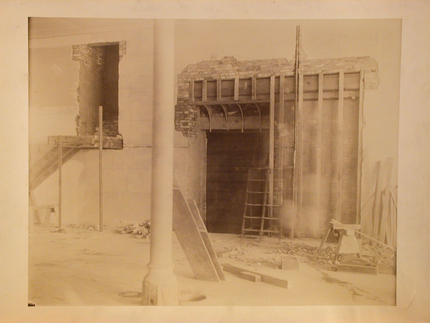 Interior construction, unknown building, Philadelphia, Pennsylvania