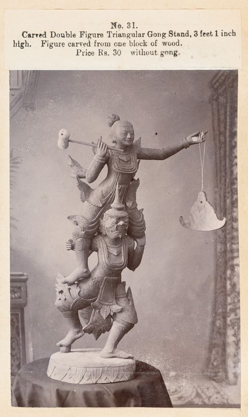 View of a statue, F. Beato Limited, C Road, Mandalay, Burma (now Myanmar)