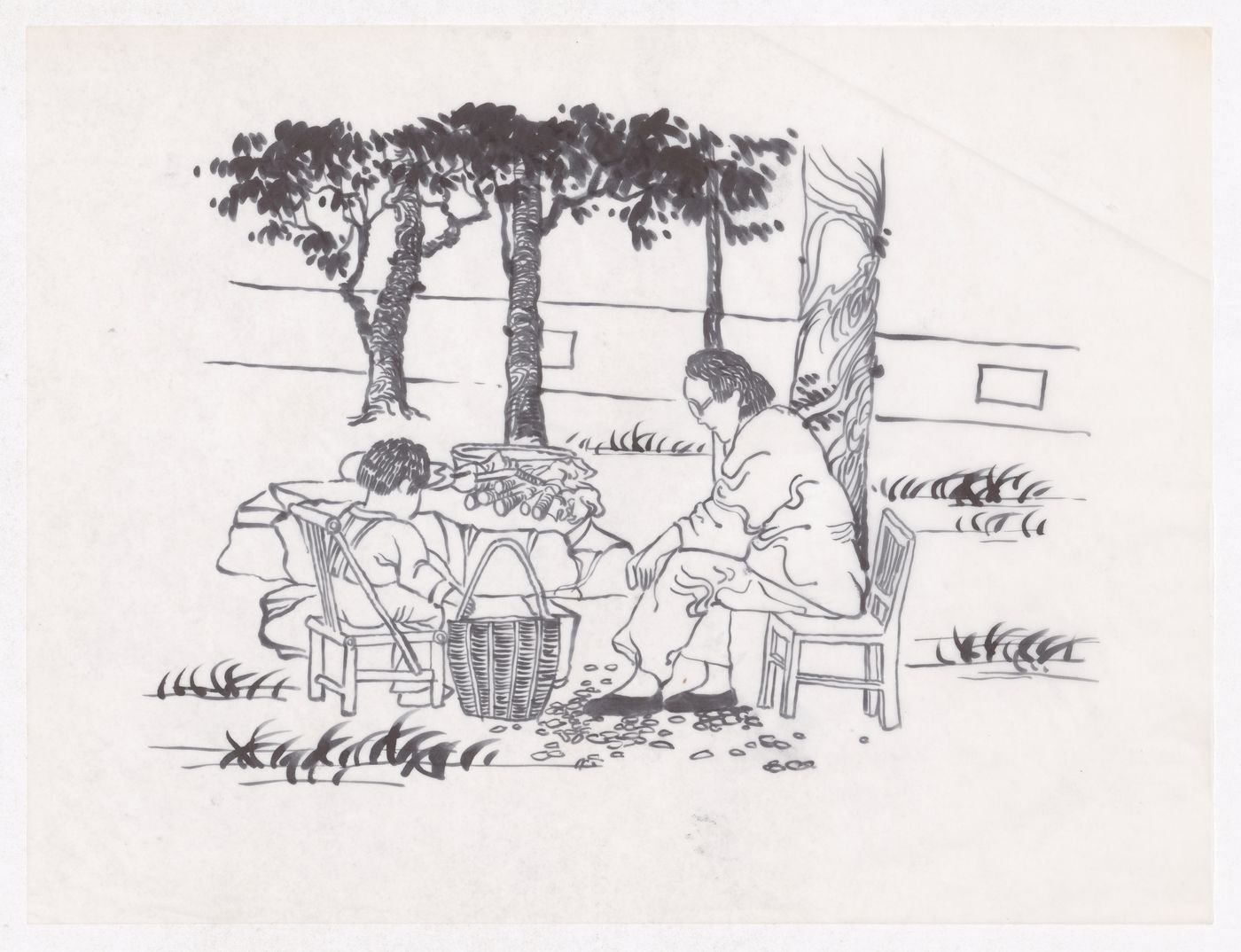 Illustration showing the traditional living patterns for the Sichuan housing project for "Housing a Billion: Urban Upgrading: Design Ideals for Rural China" publication