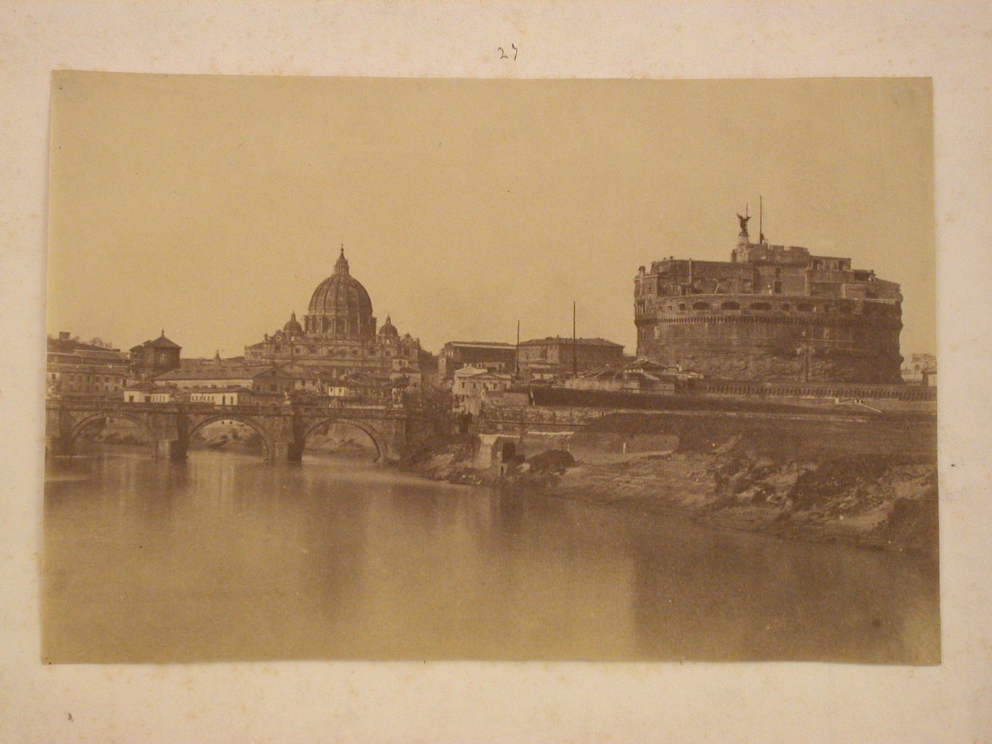 St. Peter's and Castel San Angelo from the river, Rome, Italy