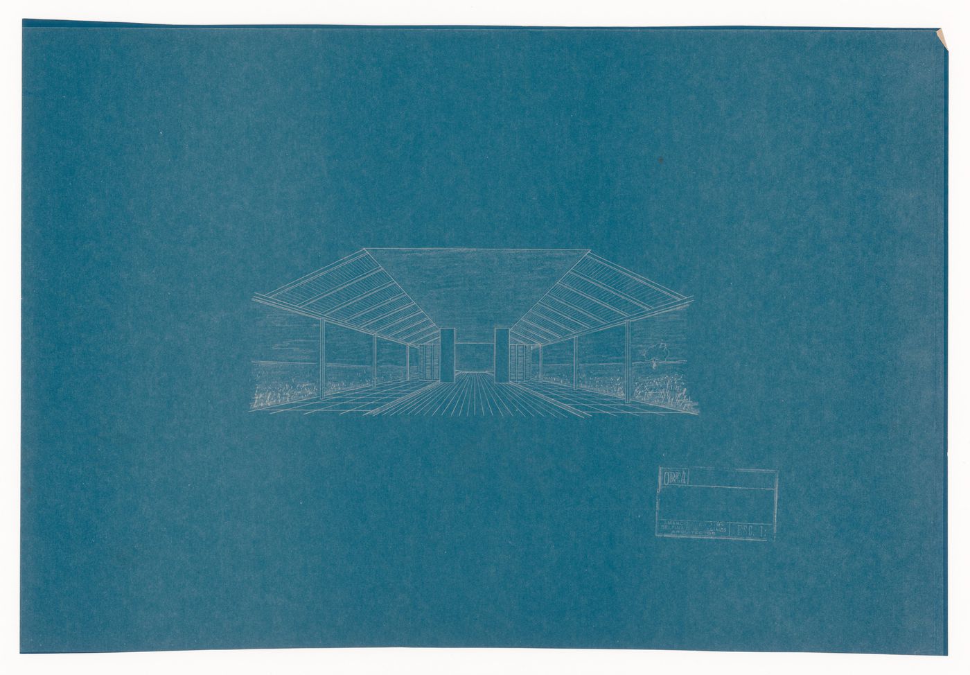 Perspective drawing for Casa en el campo, Partido de General Pueyrredón, Argentina
