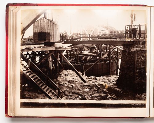 View of the Forth Bridge under construction, Firth of Forth, Scotland, United Kingdom