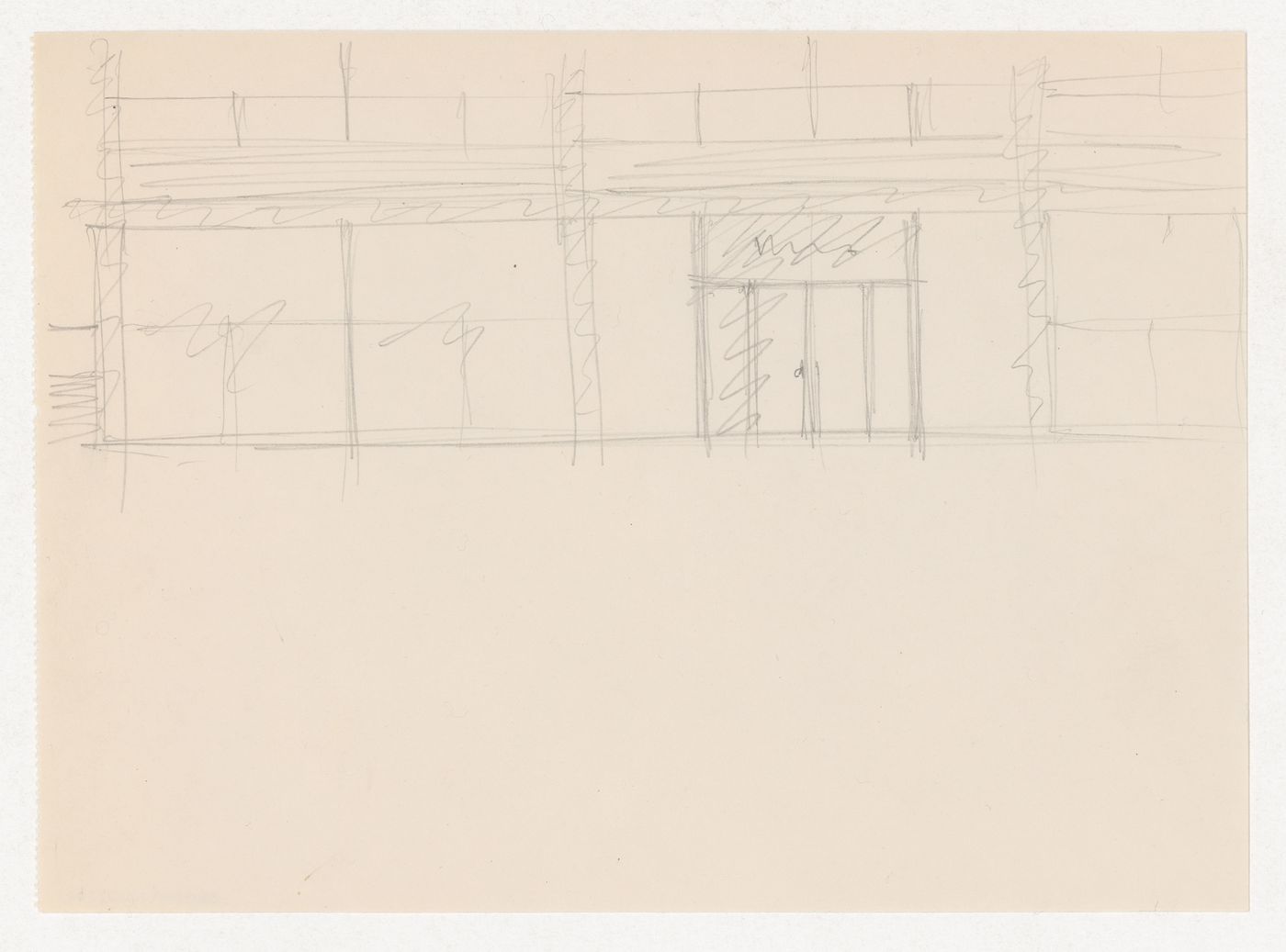 Partial sketch elevation for the Metallurgy Building, Illinois Institute of Technology, Chicago