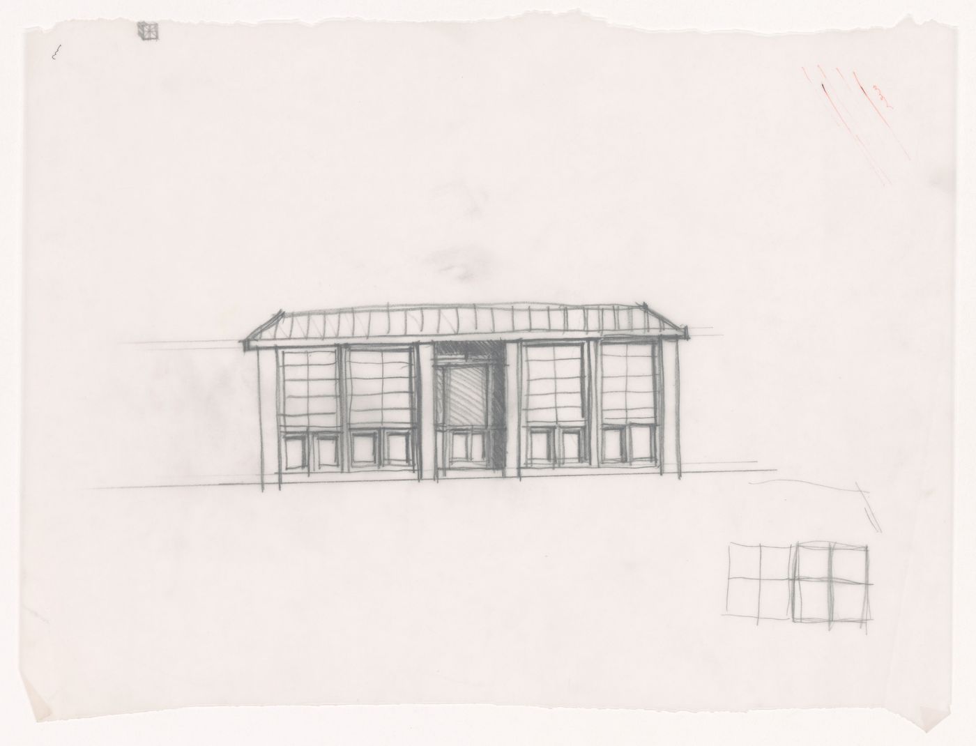 Sketch elevation for Casa Veltroni, Rome, Italy