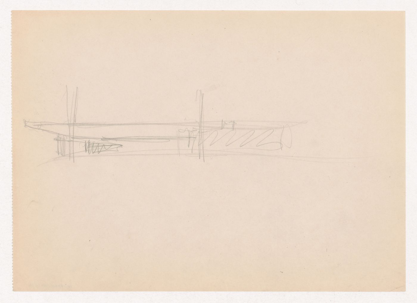 Perspective sketch for Museum for a Small City showing the interior