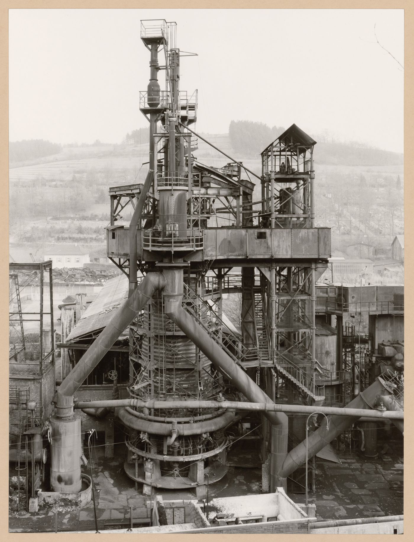 View of a blast furnace of Hainer Hütte steel mill, Siegen, Germany