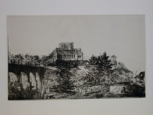 Photograph of a rendering of [?] the Schloss Belriguardo auf dem Tornow, Germany