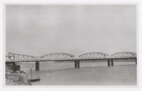 Landscape view of the Blue Nile Road and Railway Bridge, Khartoum, Sudan