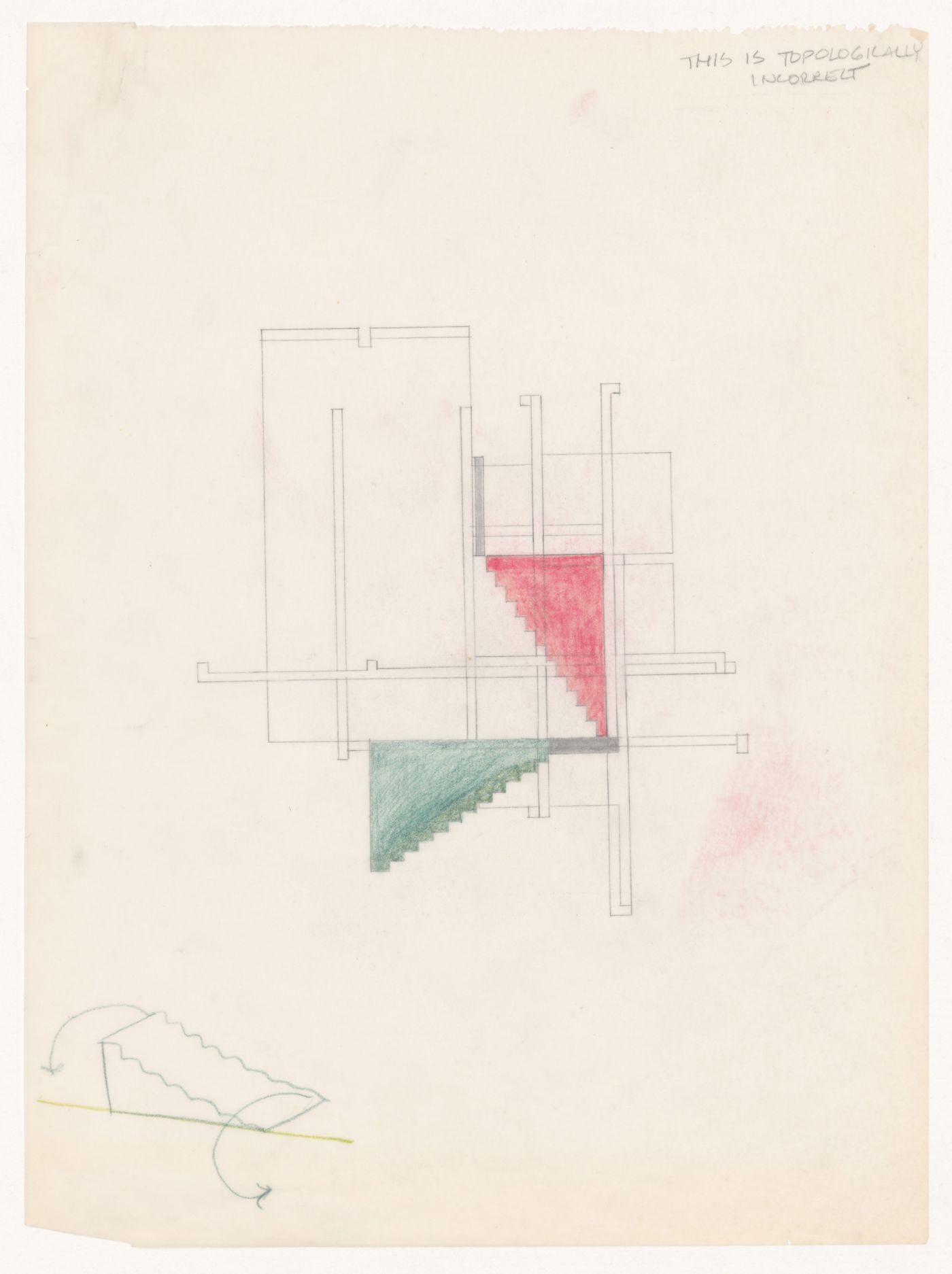 Sketch section for House VI, Cornwall, Connecticut