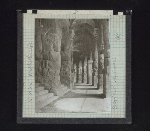 View of corridor and entrance of amphitheater, Nîmes, France