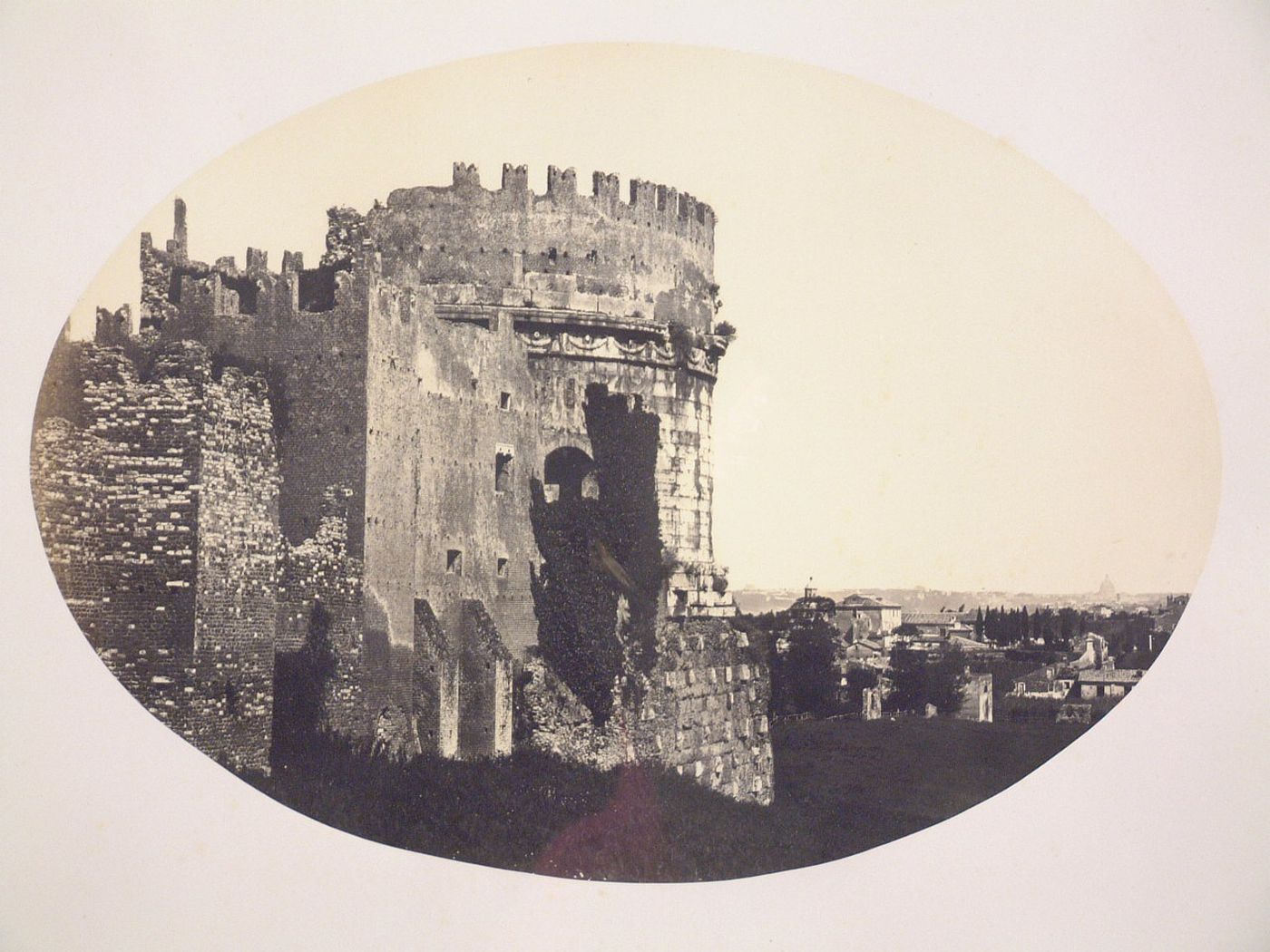 View of the Mausoleum of Caecilian Metella, Rome, Italy