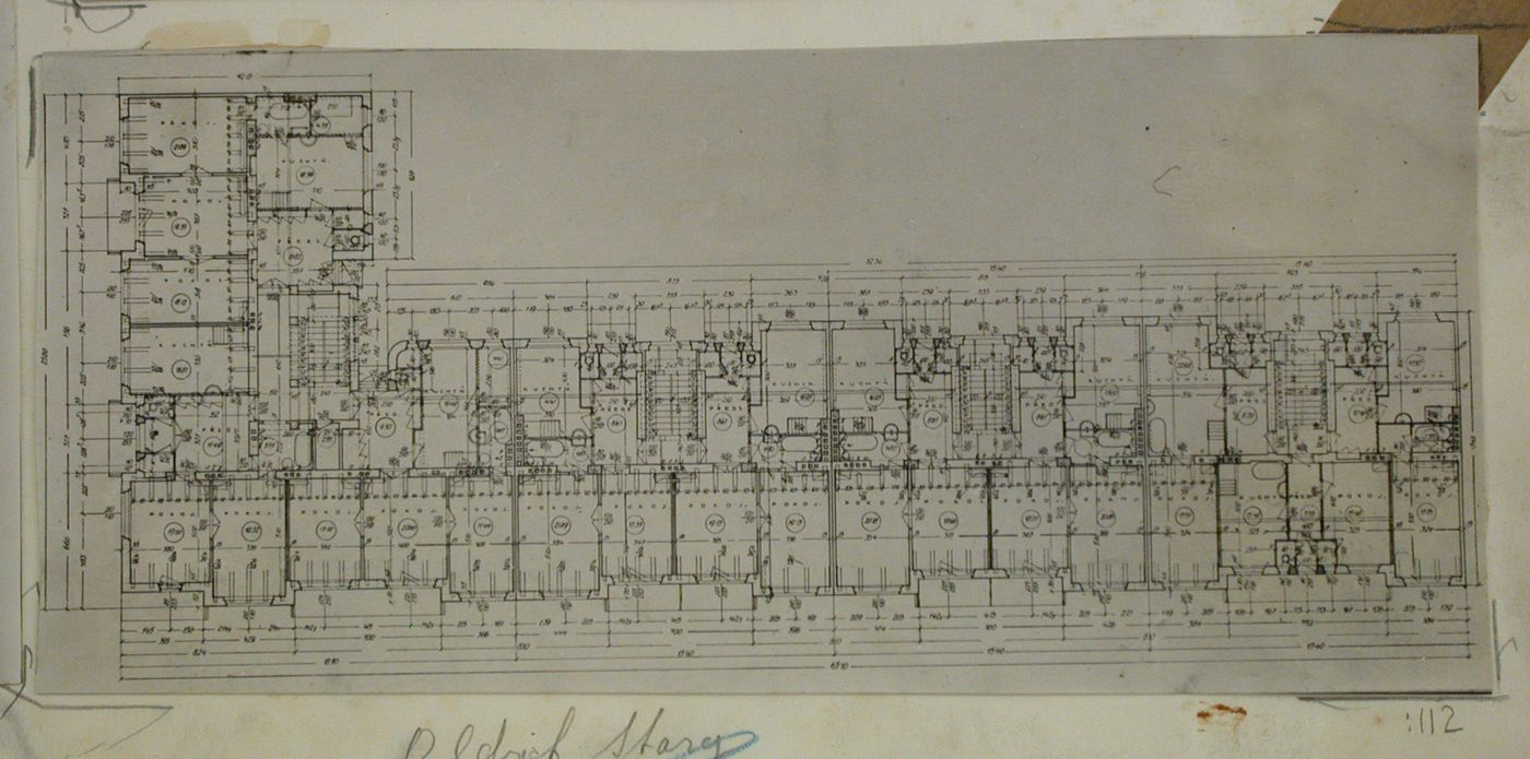 Plan of a tenement house in Kladno, Czechoslovakia (now Czech Republic)