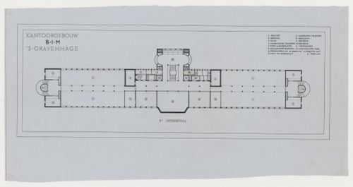 Fifth floor plan for the Shell Building, The Hague, Netherlands