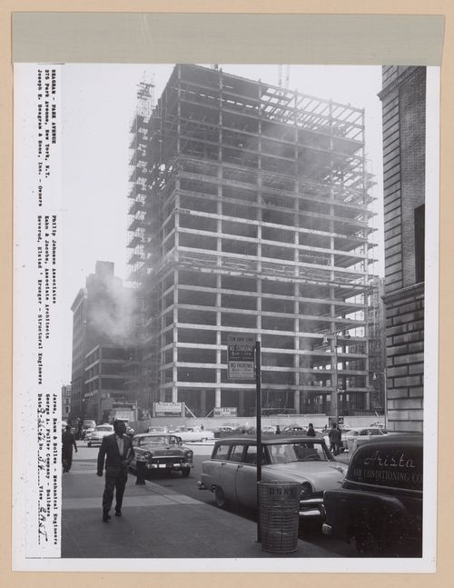 Seagram building under construction, 375 Park avenue, New York, N.Y., east view