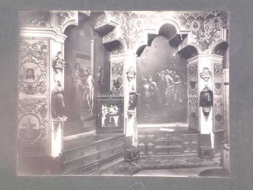 Interior view of the sacristy of the Church of Santo Domingo showing paintings, Zacatecas, Mexico
