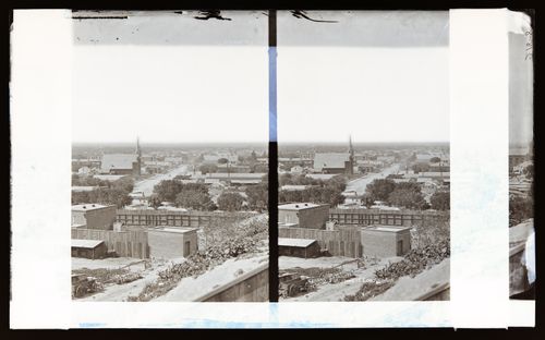 Stereograph of panorama of  Los Angeles, California, United States of America