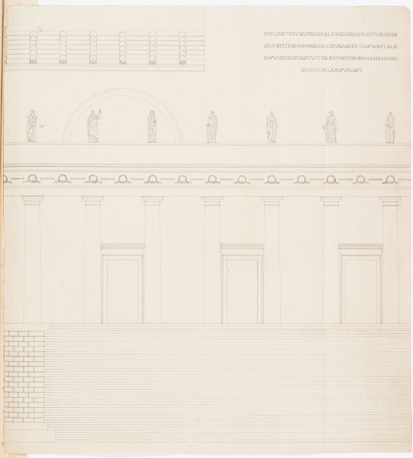 1800 Grand Prix Competition: Partial elevation for an École nationale des beaux-arts