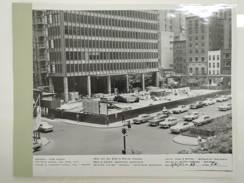 Seagram building under construction, 375 Park avenue, New York, N.Y., south-east view