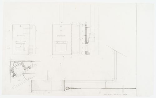 Plan, elevation and section of the chimney for Casa Frea, Milan, Italy