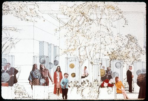 Garden court perspective for Bank of Canada Building, Ottawa, Ontario