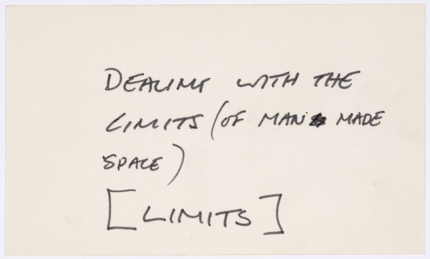 Dealing with the limits (of man made space) /  [Limits]
