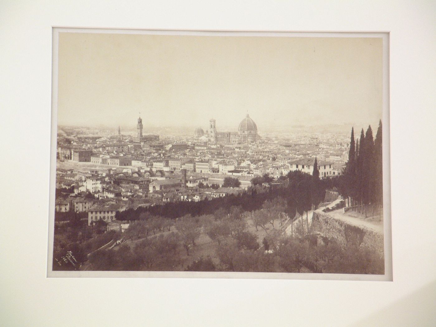 General view of San Miniato, including Duomo and Palazzo Vecchio, Florence, Italy
