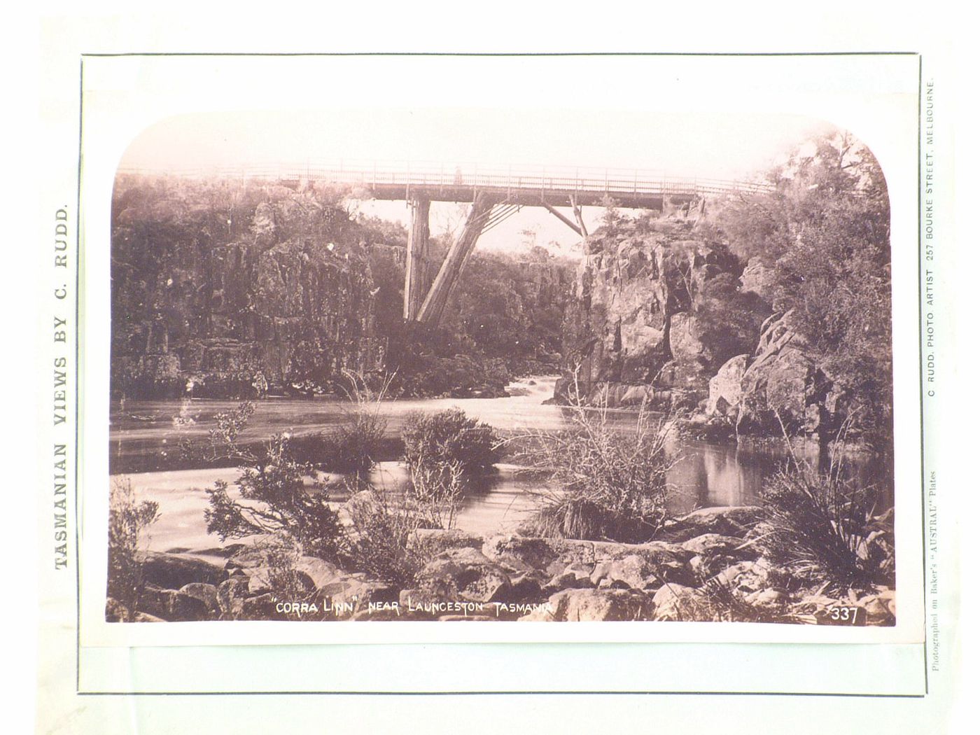 View of the Corra Linn Bridge over the Tamar River [?], near Launceston, Australia