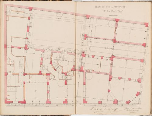 Contract drawing for an apartment house for Monsieur Le Comte, Paris: Ground floor plan