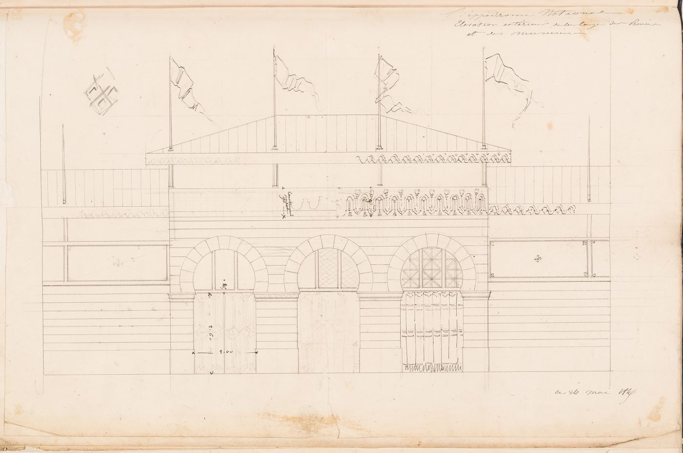 Hippodrome national, Paris: Elevation for the princes' box